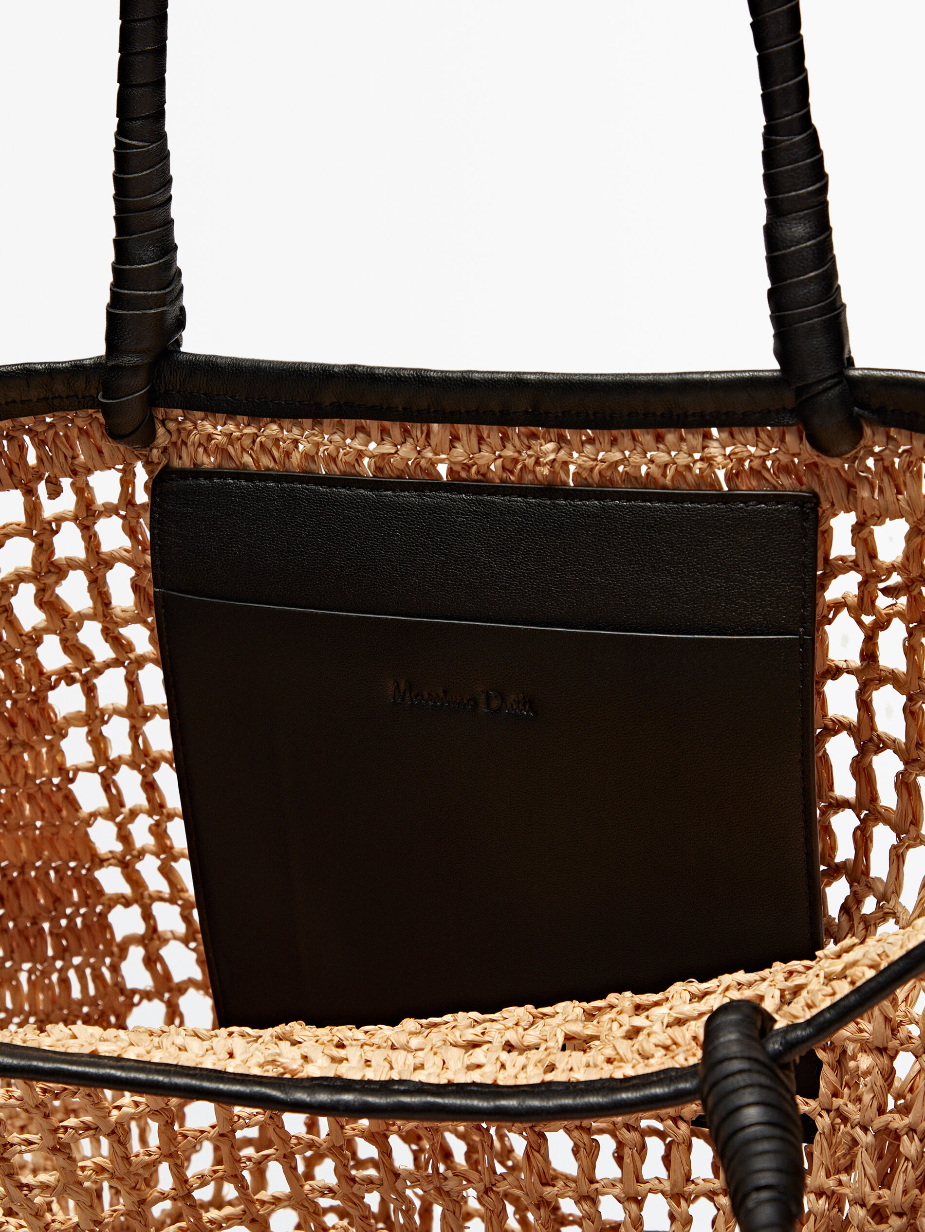 Bolsa shopper Calado em ráfia - BEGE