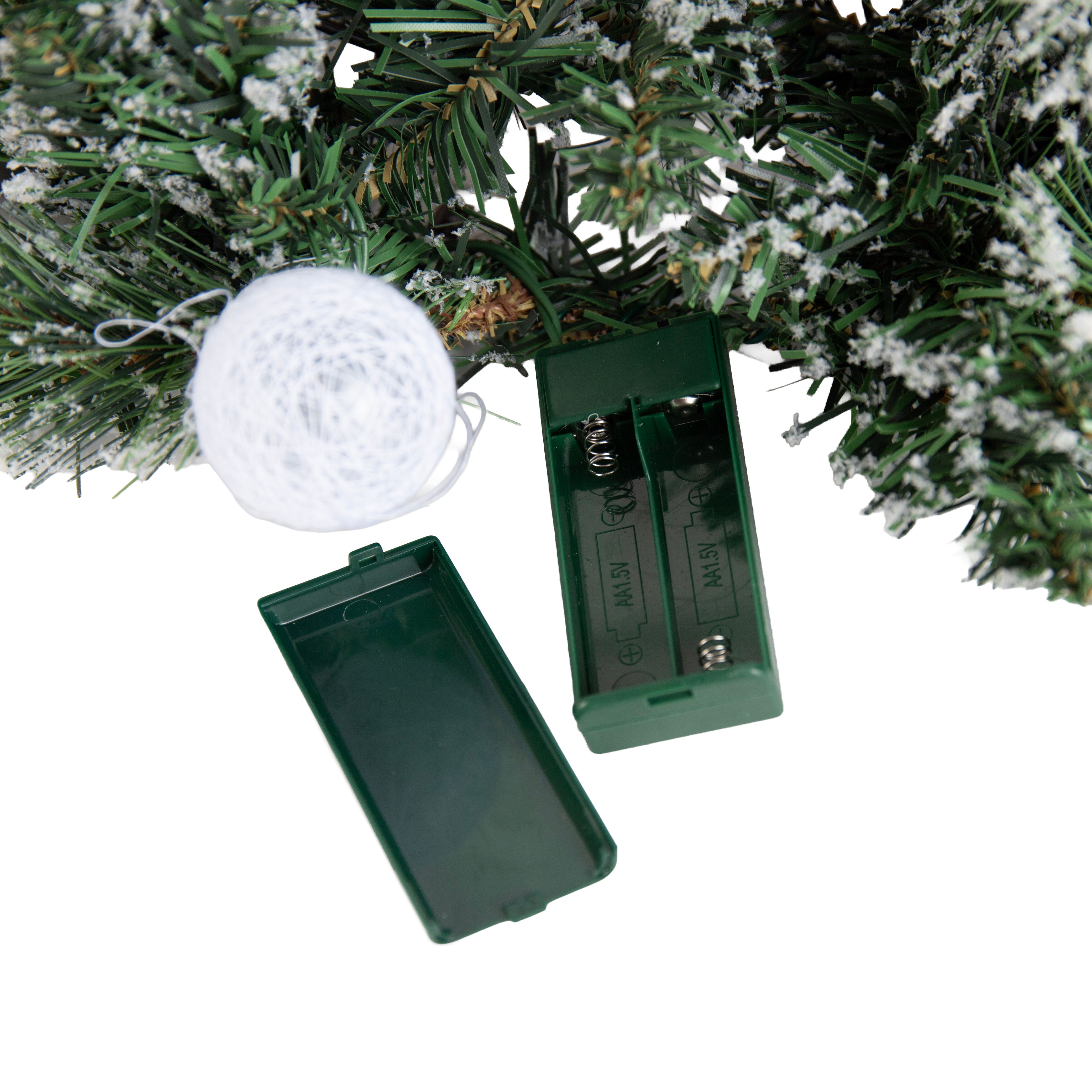 Kerst guirlande wit met rood 270cm incl. LED met timer - Jack