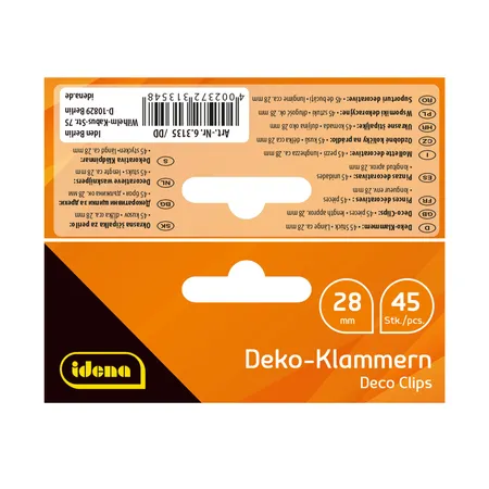 Idena Wäscheklammern aus Holz, 45 Stück, 2,8 cm