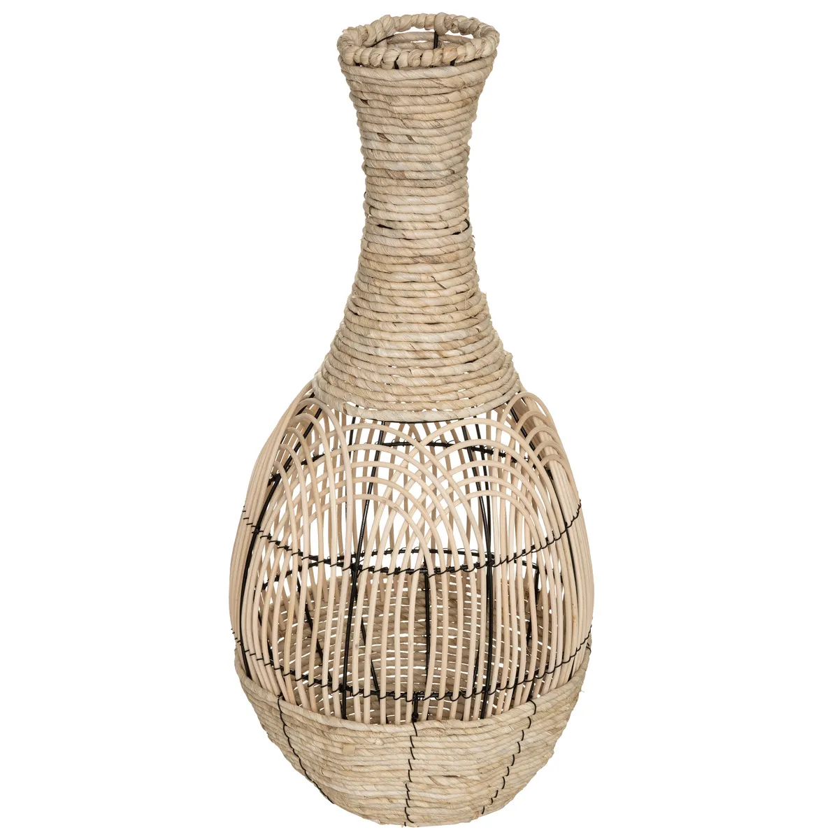 Atmosphera, Createur D'Interieur Atmosphera Vase en rotin - Naturel - H 63 cm