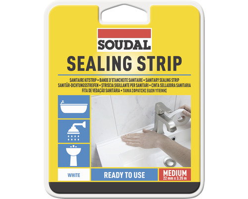 Soudal sanitaire afdichtstrips, zelfklevend, 3,35 m x 22 mm