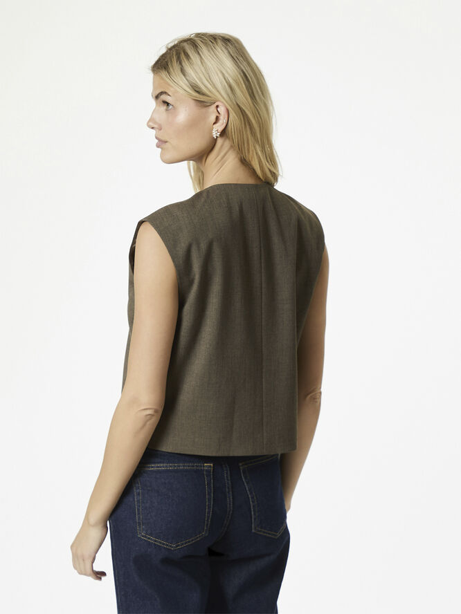 Neo Noir Birtha Waistcoat Brown melange