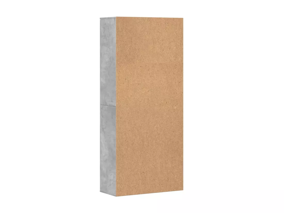 Buffet haut gris béton 80x35x180 cm bois d'ingénierie