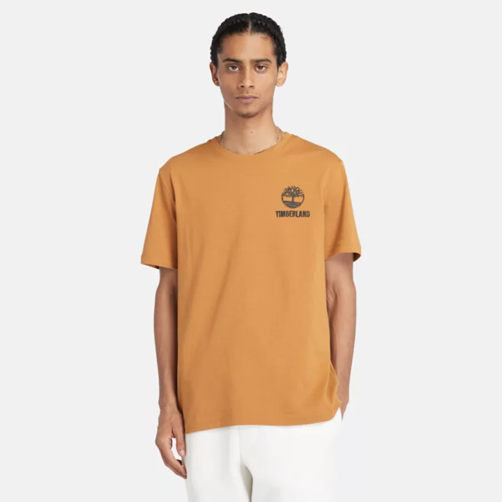 T-shirt à motif pour homme en jaune foncé