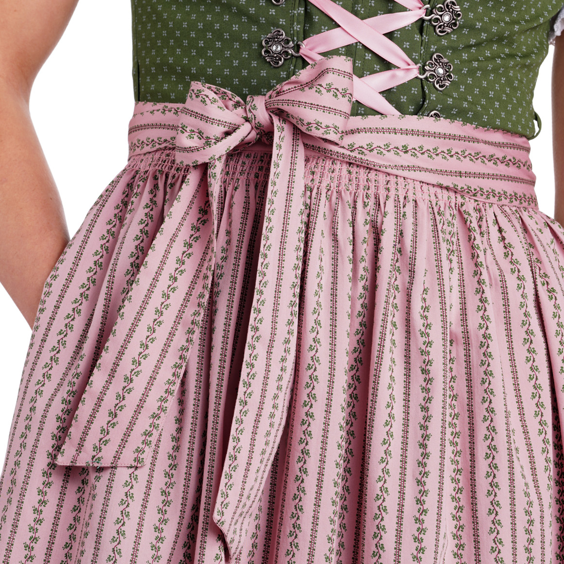 Gina Benotti Damen Dirndl mit floralem Muster dunkelgrün / rosa