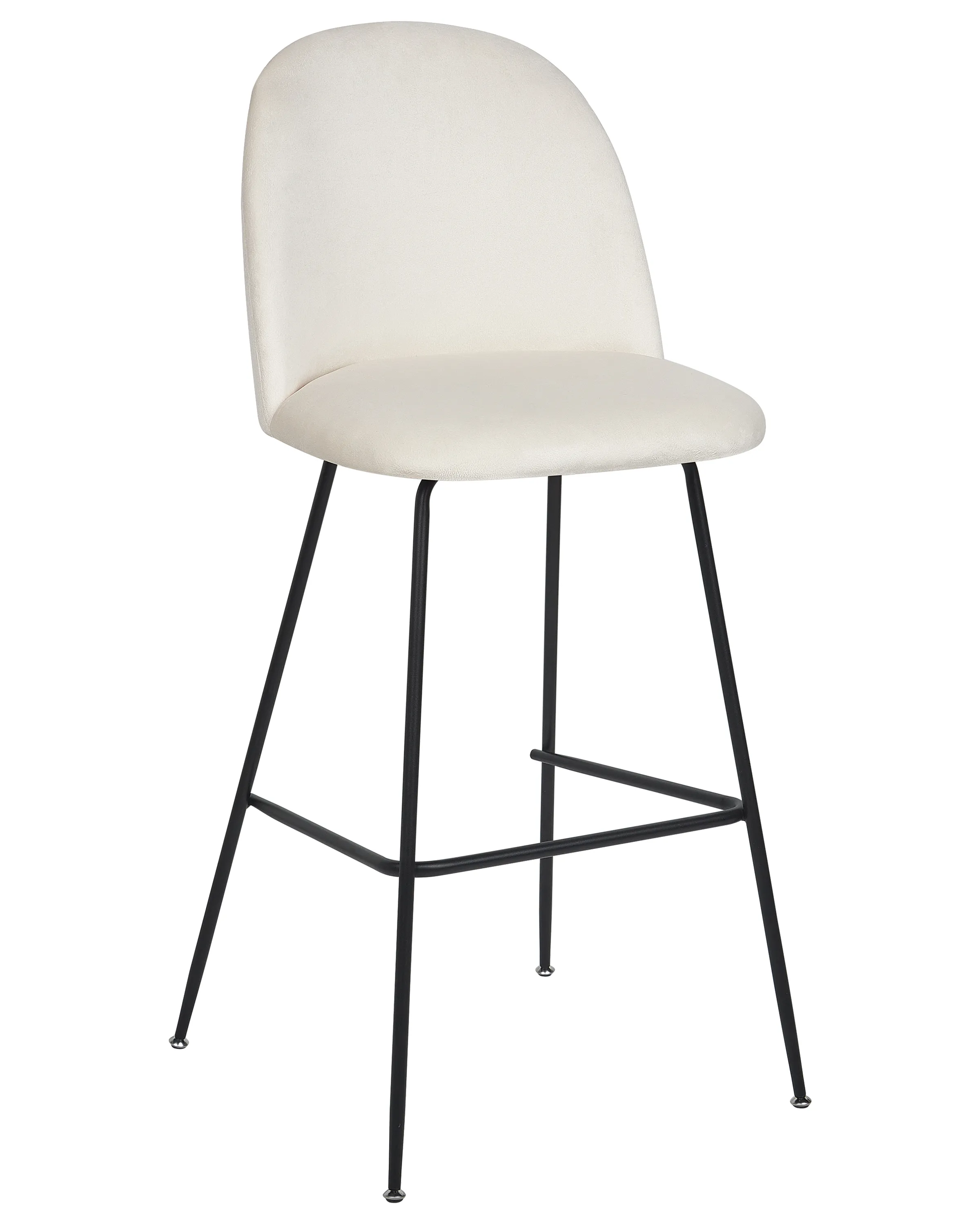 Set van 2 barstoelen ARCOLA Fluweel Gebroken wit