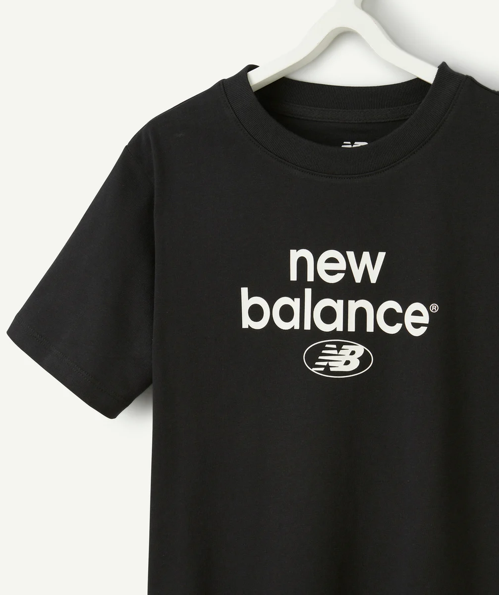 NEW BALANCET-SHIRT FILLE NOIR EN COTON ESSENTIALS REIMAGINED ARCHIV