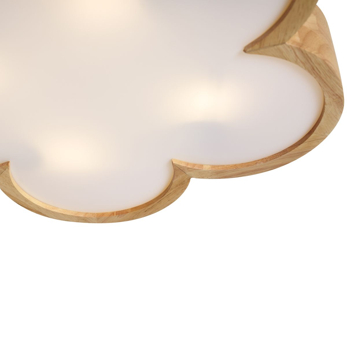Kinder plafondlamp hout met wit - Lucille