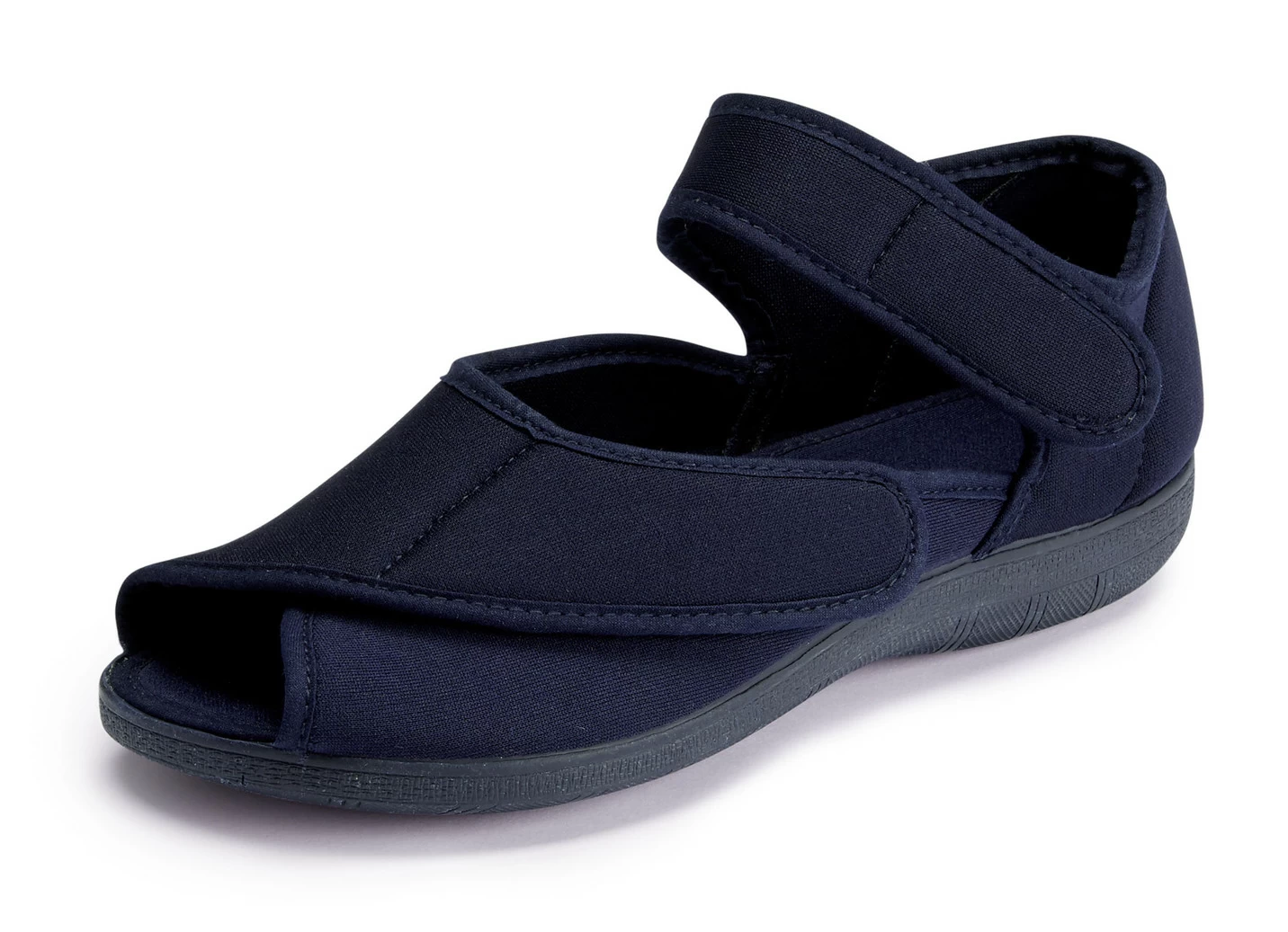 Klett-Sandale aus elastischem Textilmaterial