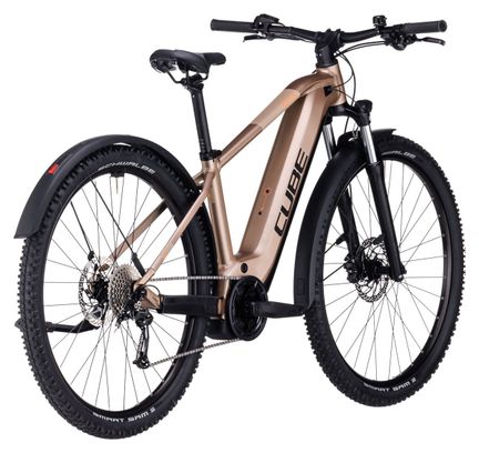 VTT Électrique Semi-Rigide Cube Reaction Hybrid Performance 500 Allroad Shimano Alivio 9V 500 Wh 27.5'' Marron Metallic