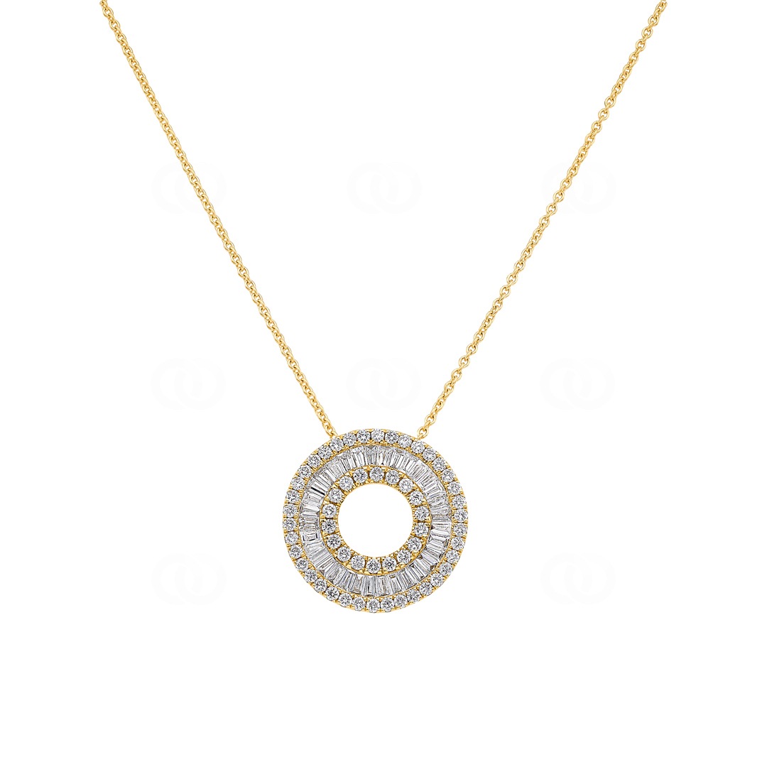 Collier mit Anhänger 750/18 K Gelbgold mit Diamanten 0.84 ct H/si