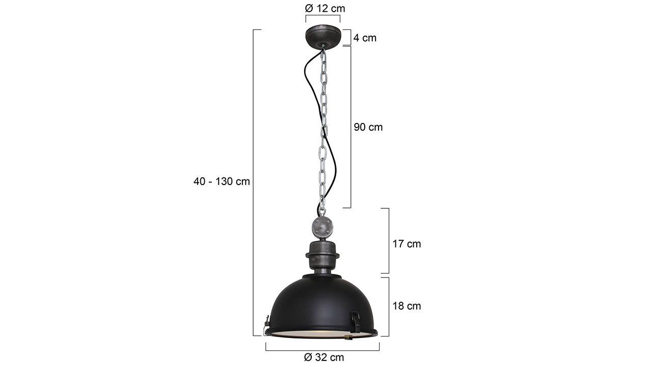 Hanglamp 7978ZW Bikkel ⌀32  cm