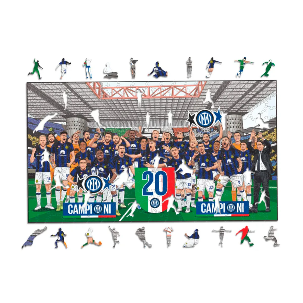 FC Inter de Milão 20Th Scudetto Puzzle Madeira (150 Peças)