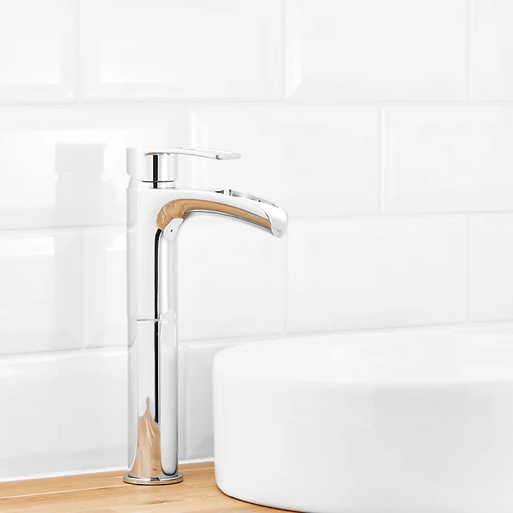 Mitigeur haut de lavabo chromé effet chute d'eau Olmeto GoodHome