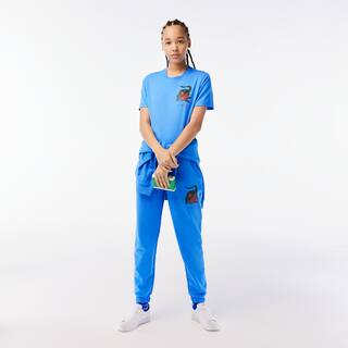 T-shirt femme Lacoste x Netflix en jersey de coton biologique T-Shirts - Bleu - Lacoste - Femme