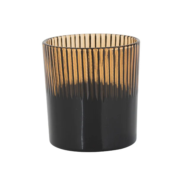 Margit Brandt  Rillet fyrfadsstage, Amber - 12 cm.