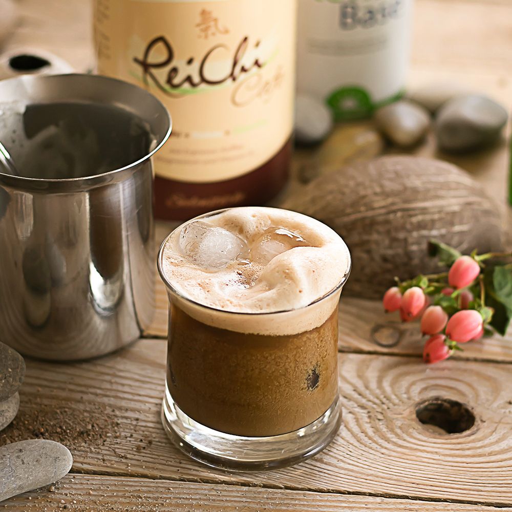ReiChi Cafe Reishi-Pilz Espresso Kaffee Kokos Guarana Ginseng vegan