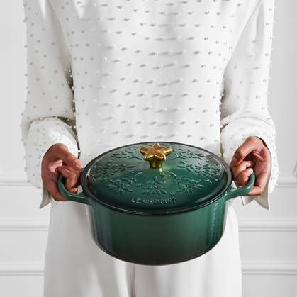 Le Creuset - Noel - Braadpan - Groen - 4,2 Liter - Ø 24 cm - Gietijzer