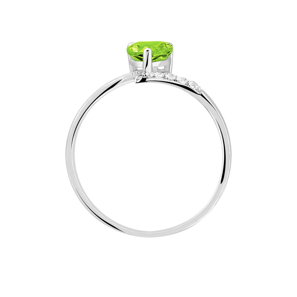 Bague Eva Or Blanc Péridot Et Diamant