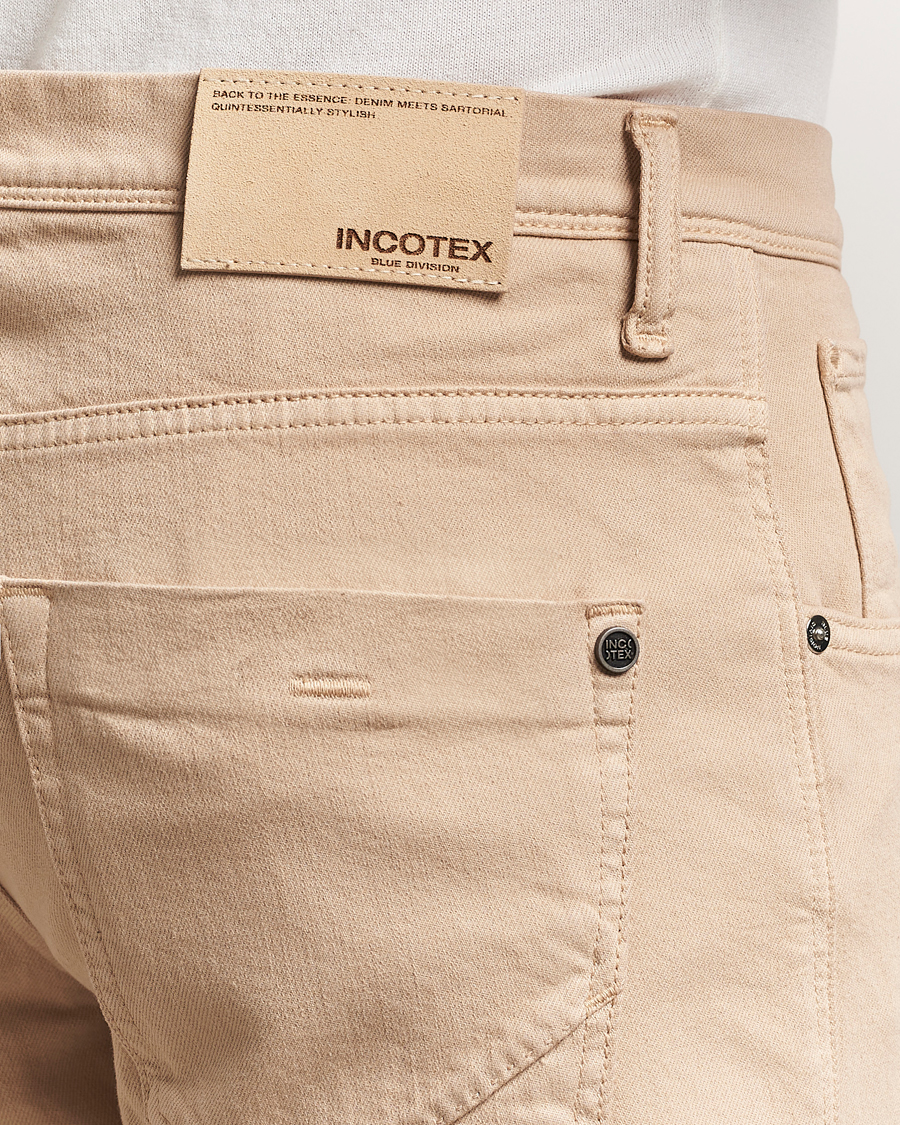 Incotex 5-Pocket Cotton Stretch Pants Beige