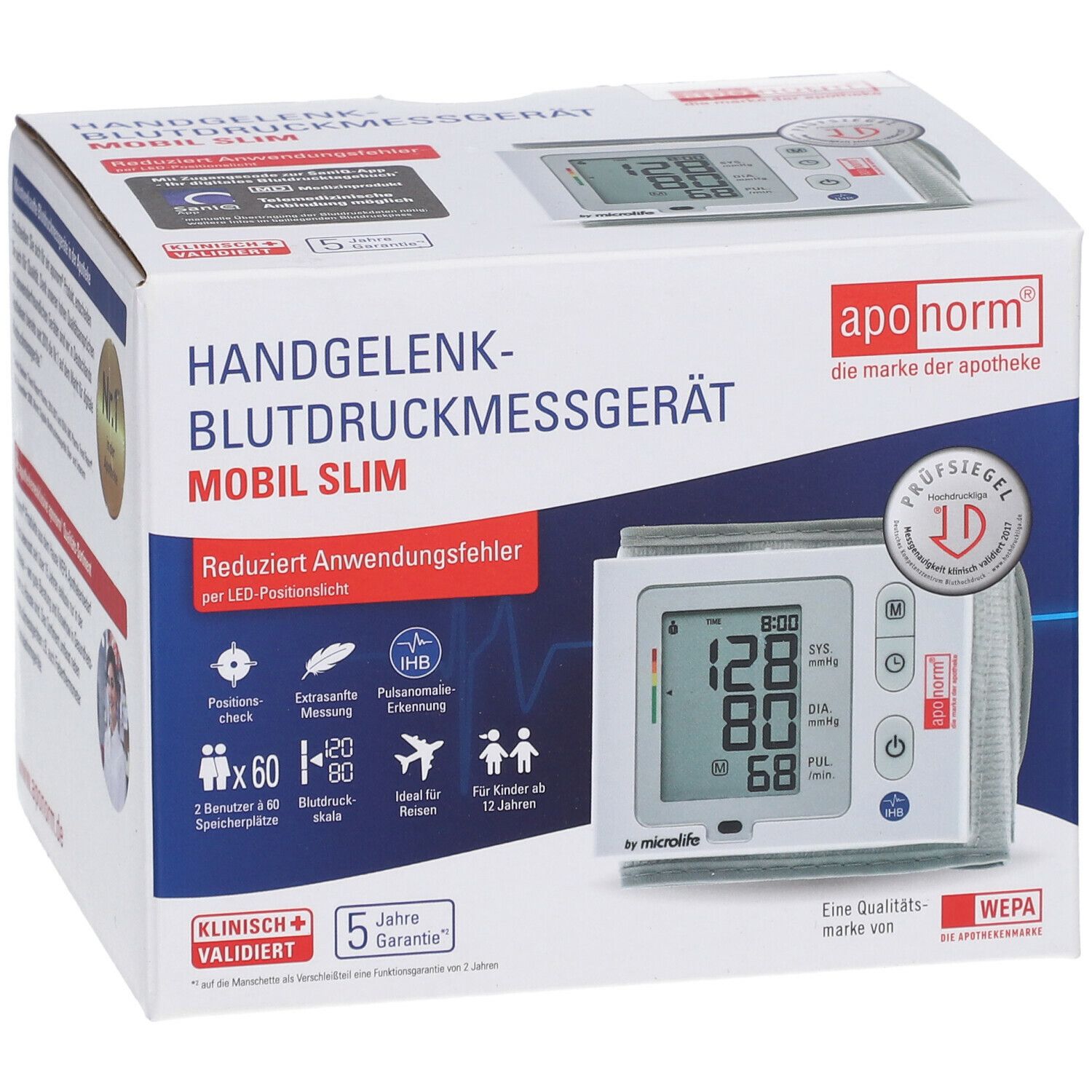 aponorm® Mobil Slim Handgelenk-Blutdruckmessgerät