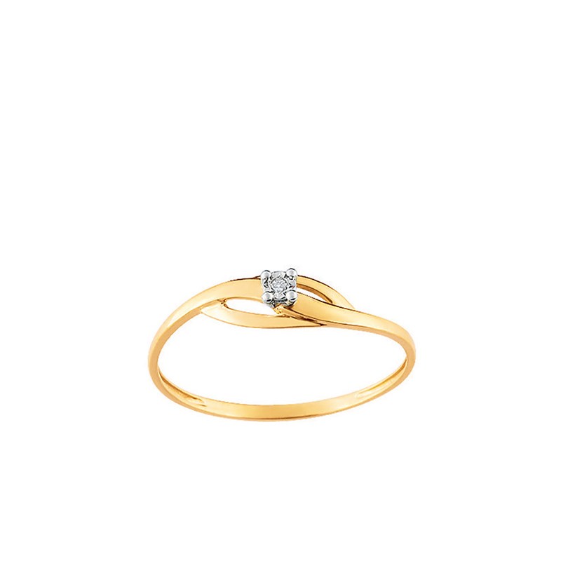Bague Femme - Or 9 Carats - Diamant