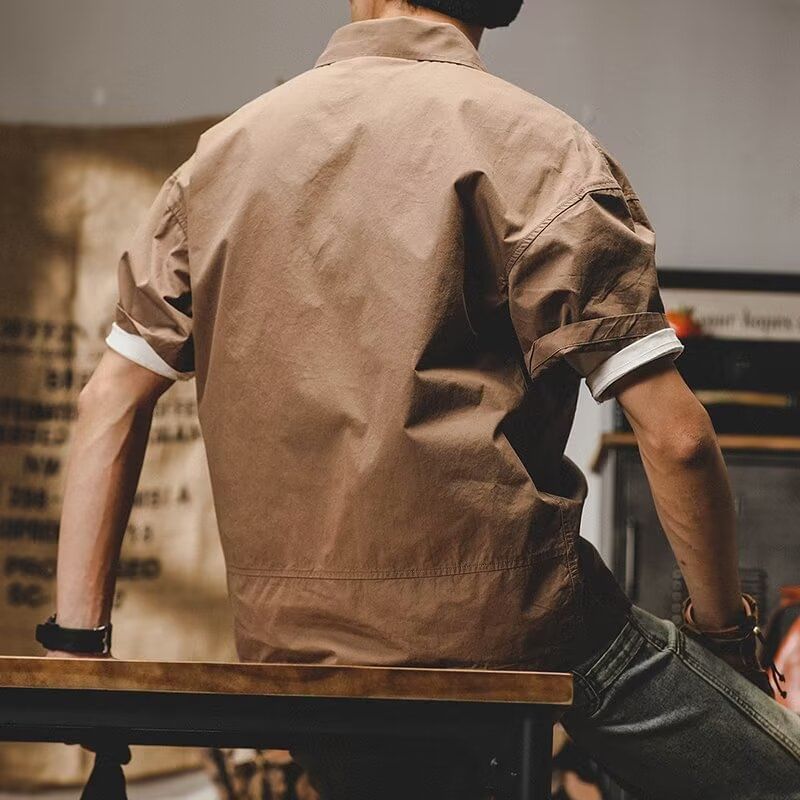 fluffush - Overhead Cargo Shirt met Effen Applicatie en Elleboogmouwen