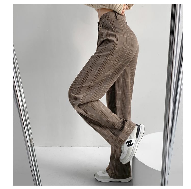Shira - Geruite wijde pantalon