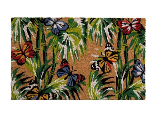 Tapis d'entrée en PVC imprimé vert 45x75