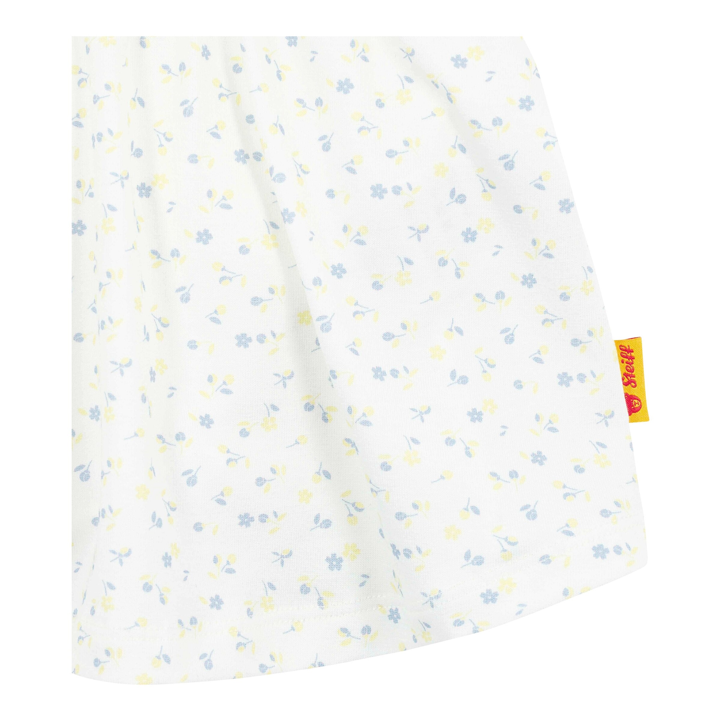 Steiff Bodykleid kurzarm Blumen weiß/hellblau