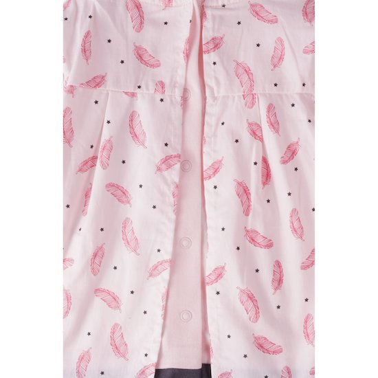 Love Me Too Combirobe longue   Imprimé Plume        1 mois   de               P'tit bisou