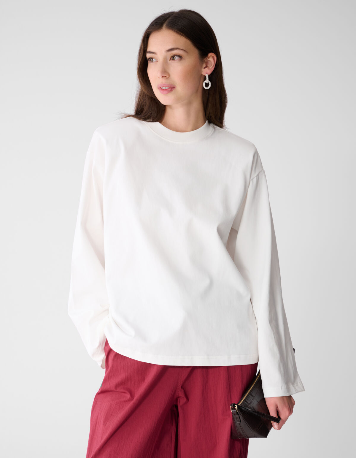 Oversized Basic Longsleeve T-shirt Wit