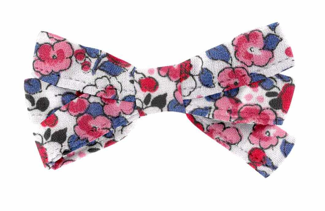 Barrette Noeud Ruban Rouge Corolle
