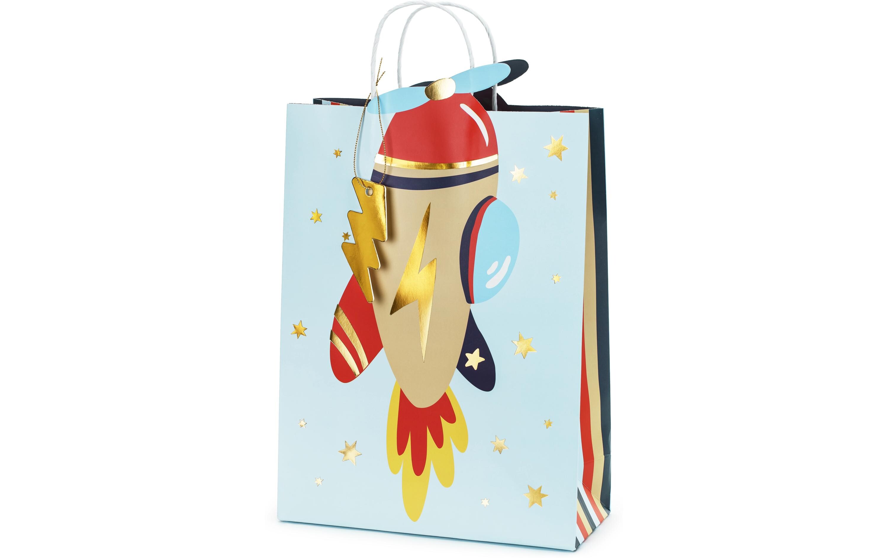 Geschenktasche Flugzeug 10 x 24 x 35.5 cm, MehrfarbigGeschenktüte