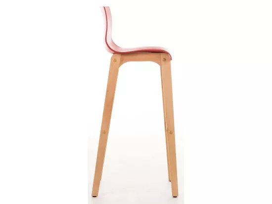 Lot de 2 Tabouret de bar - Bois & Bois - Rouge - Hover