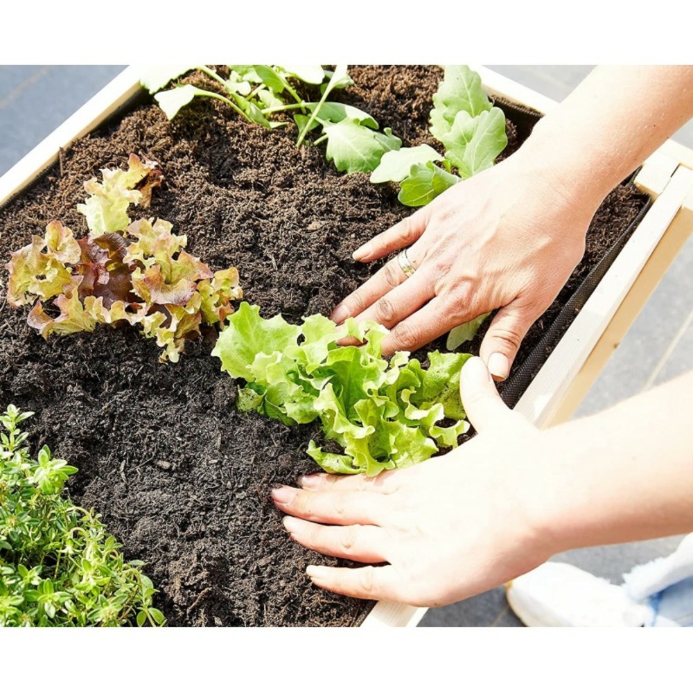 Carré potager sur pied en bois de pin massif avec étagère stable et toison intérieure modèle 