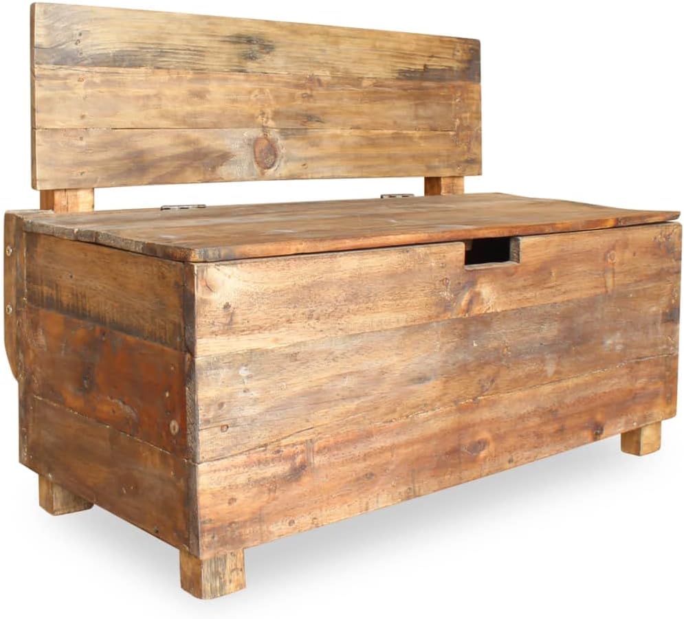INLIFE Sitzbank Altholz Massiv 86 x 40 x 60 cm