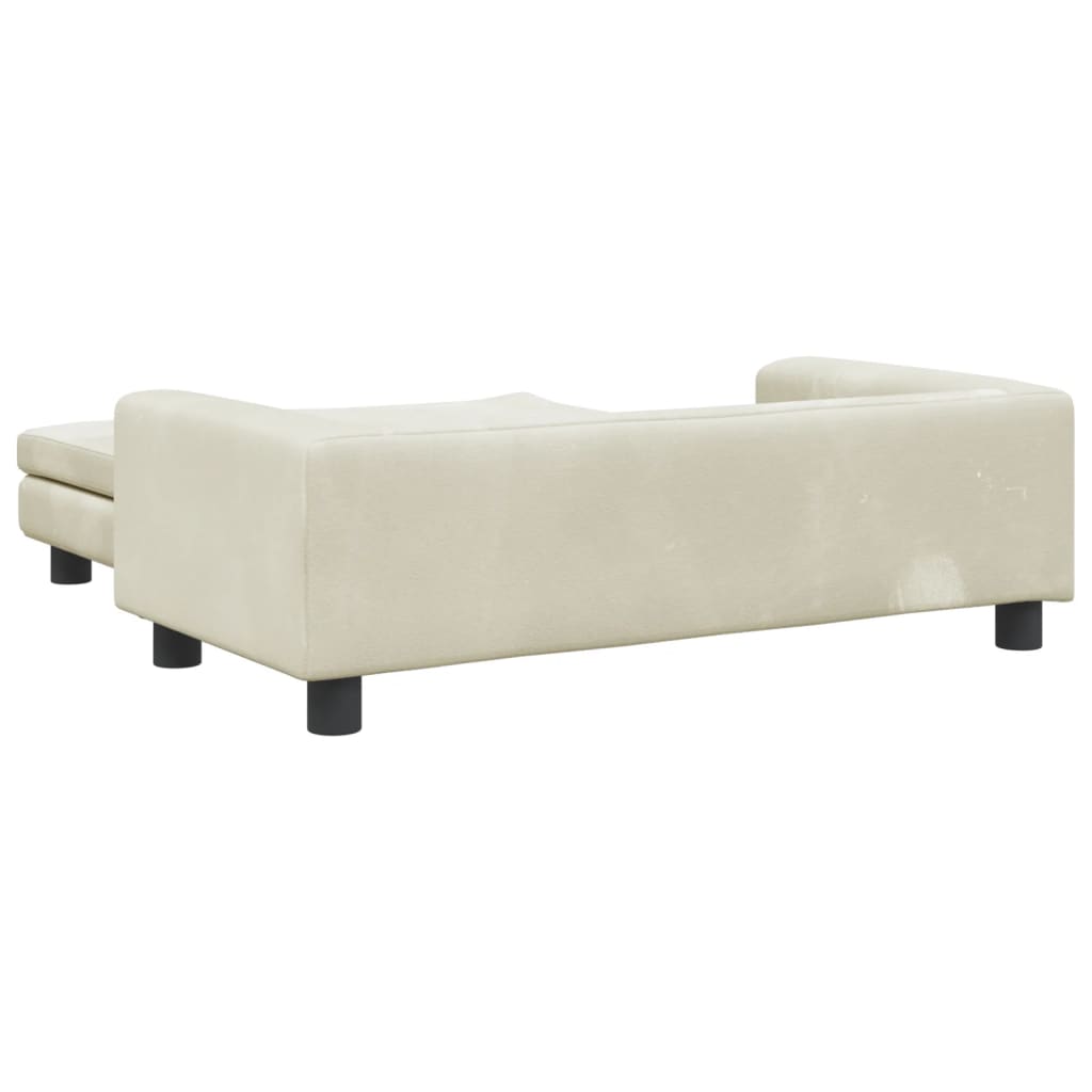 Cama para cães vidaXL com extensão, veludo creme, 100x50x30 cm
