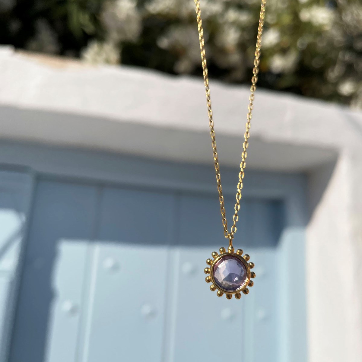 Collier Surya Grand Soleil et Améthyste