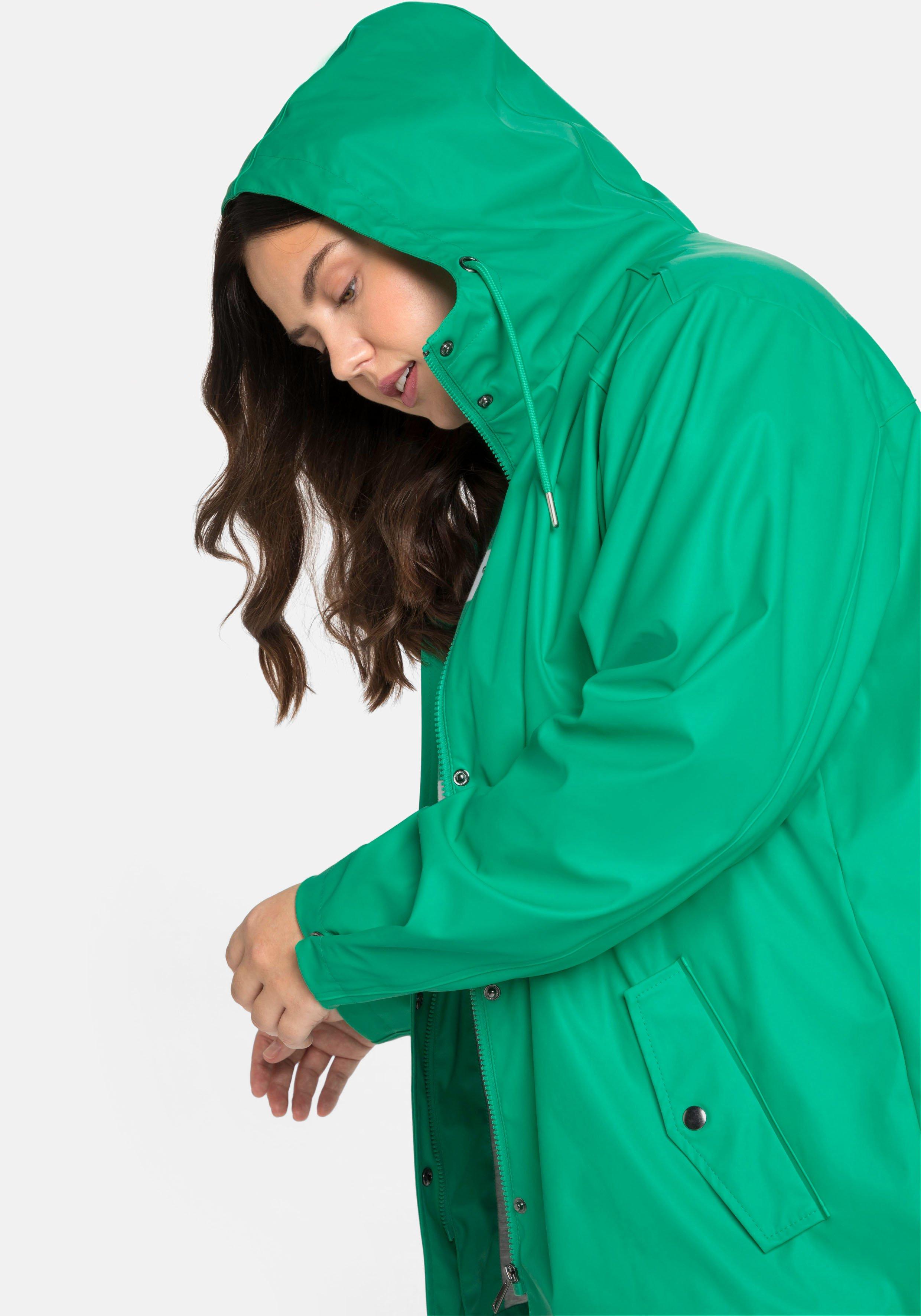Regenjacke mit Jerseyfutter, hinten länger als vorn
