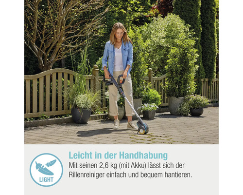 GARDENA EasyWeed 1800 18V accu voegenborstel incl. 2,0 Ah accu en lader