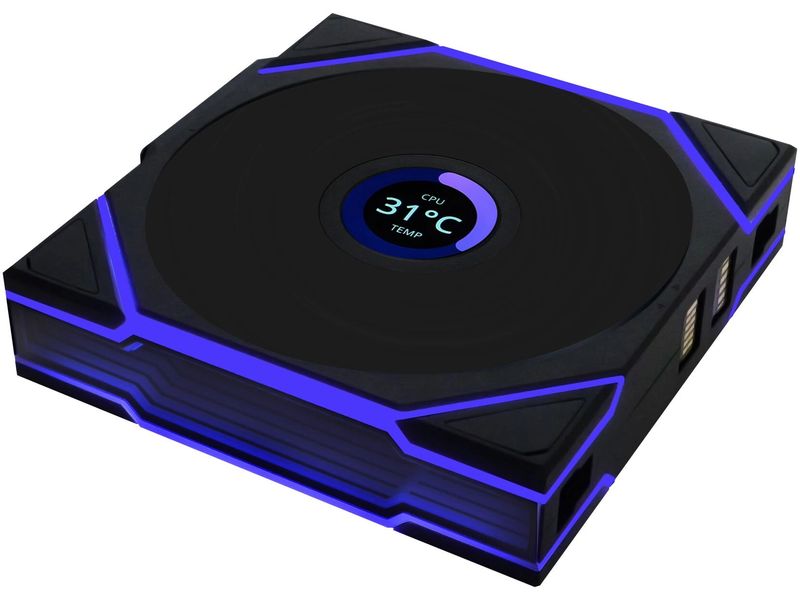 Lian Li PC-Lüfter Uni Fan TL LCD Reverse Blade Schwarz 120 mm RGB LCD Lüfter