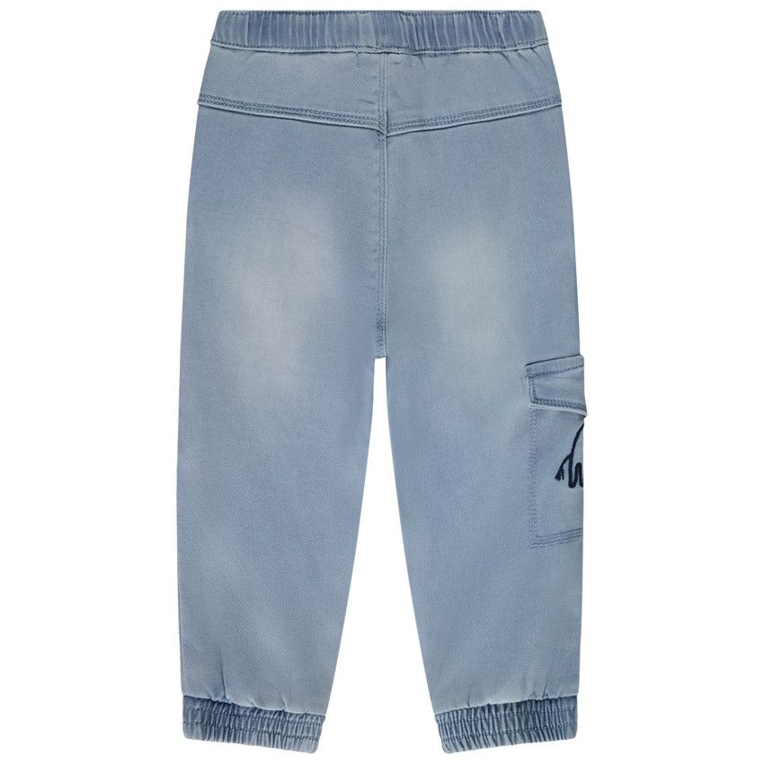 Jean jogger broderie girafe pour bébé garçon - Bleu