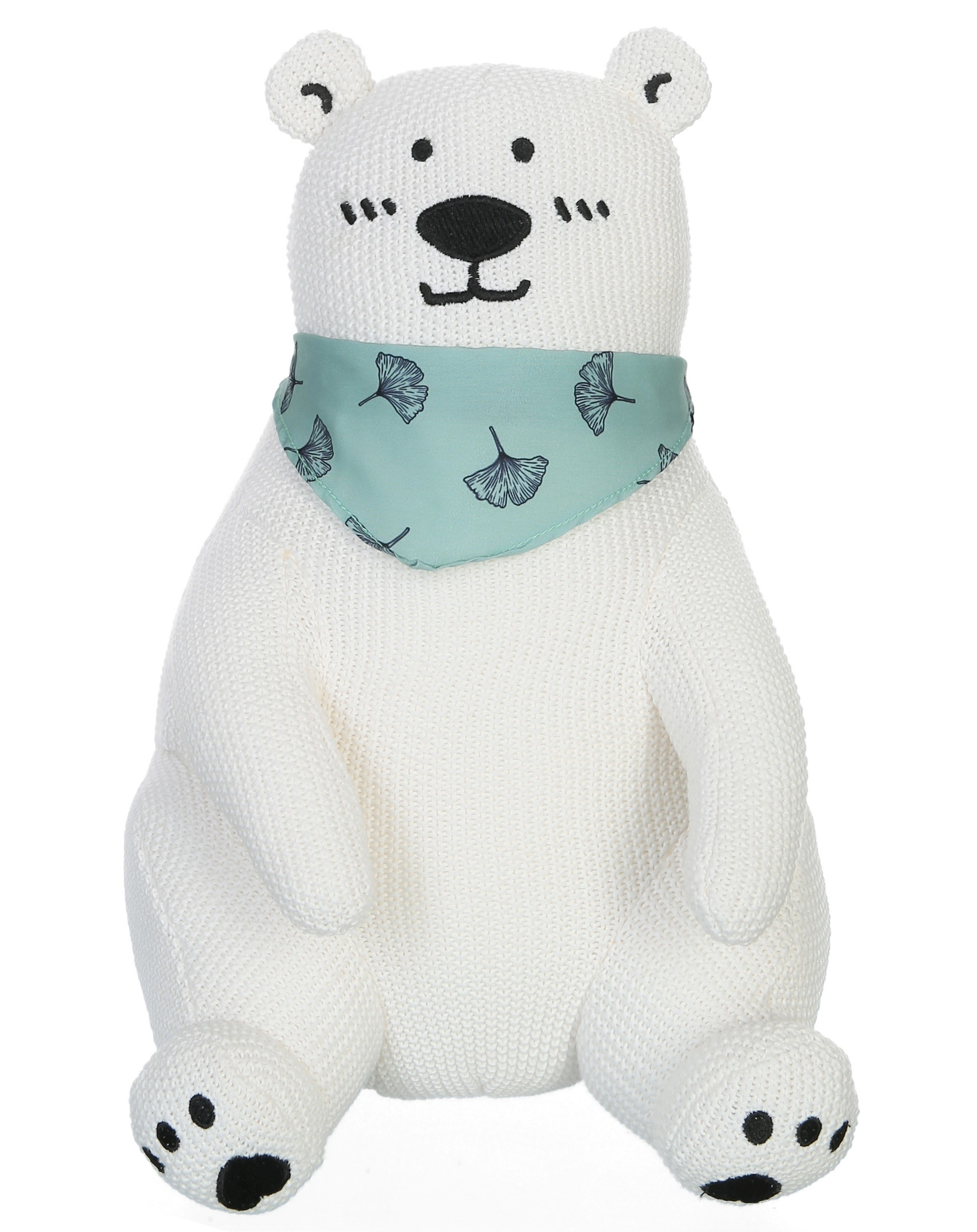 Strick-Kuscheltier EISBÄR (28cm) in weiß