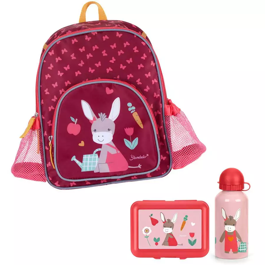 Sterntaler Kinder Rucksack 3er Set dunkelrot