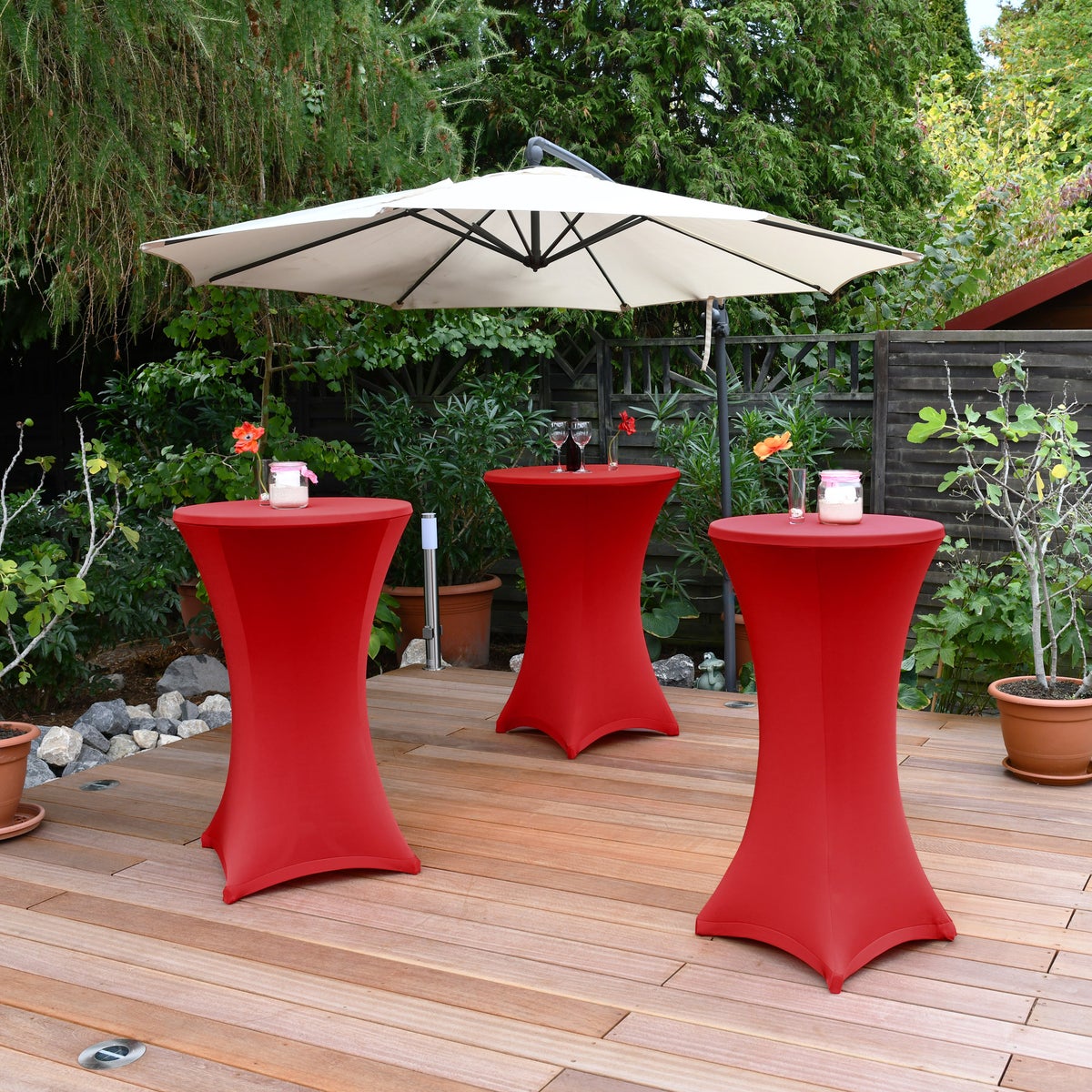 Beautissu Stella bartafelhoes Ø 80 cm rood