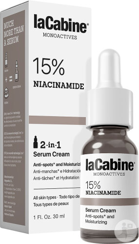 LaCabine Monoactives 15% Niacinamide Sérum Crème Flacon Compte-Gouttes 30ml