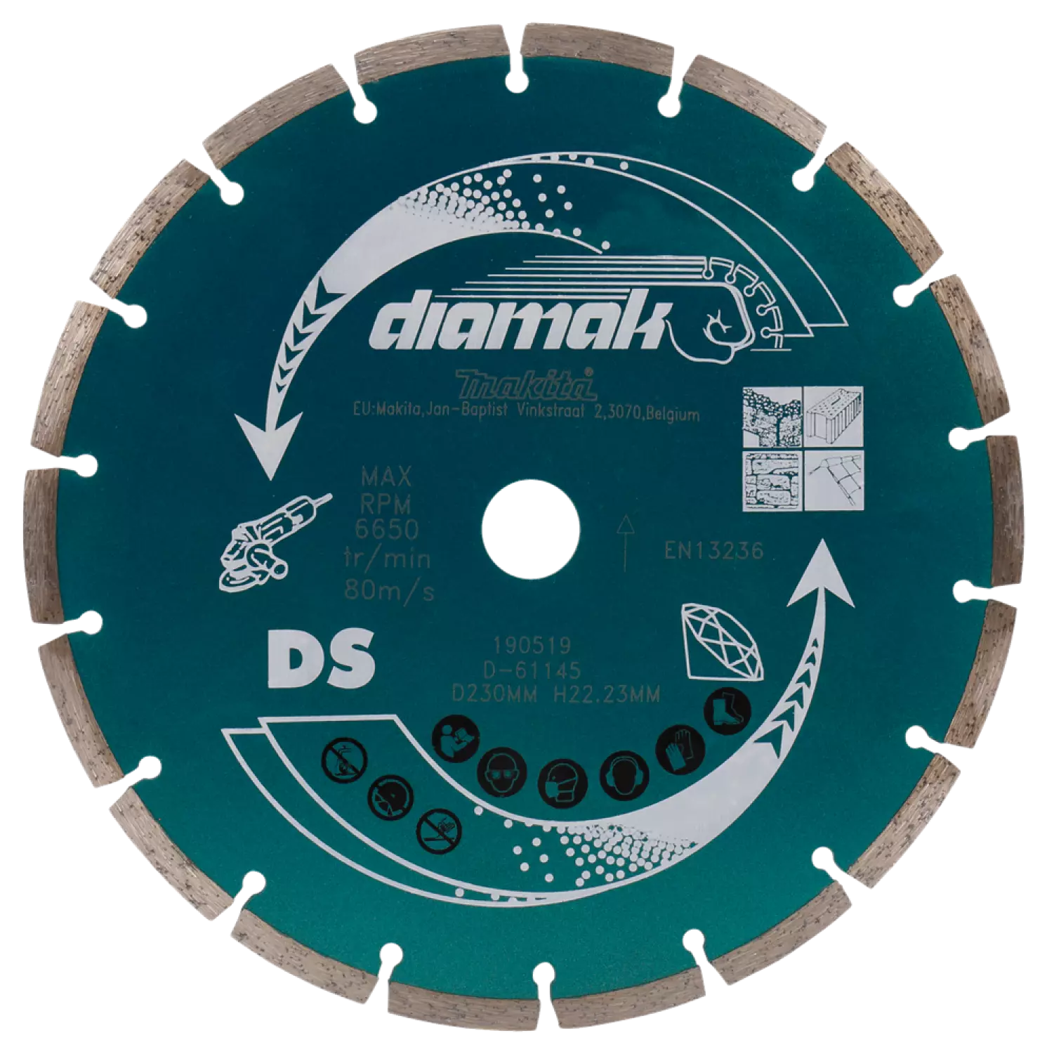 Makita P-44155 / D-61145 Diamantdoorslijpschijf - 230 x 22,23mm - beton - steen