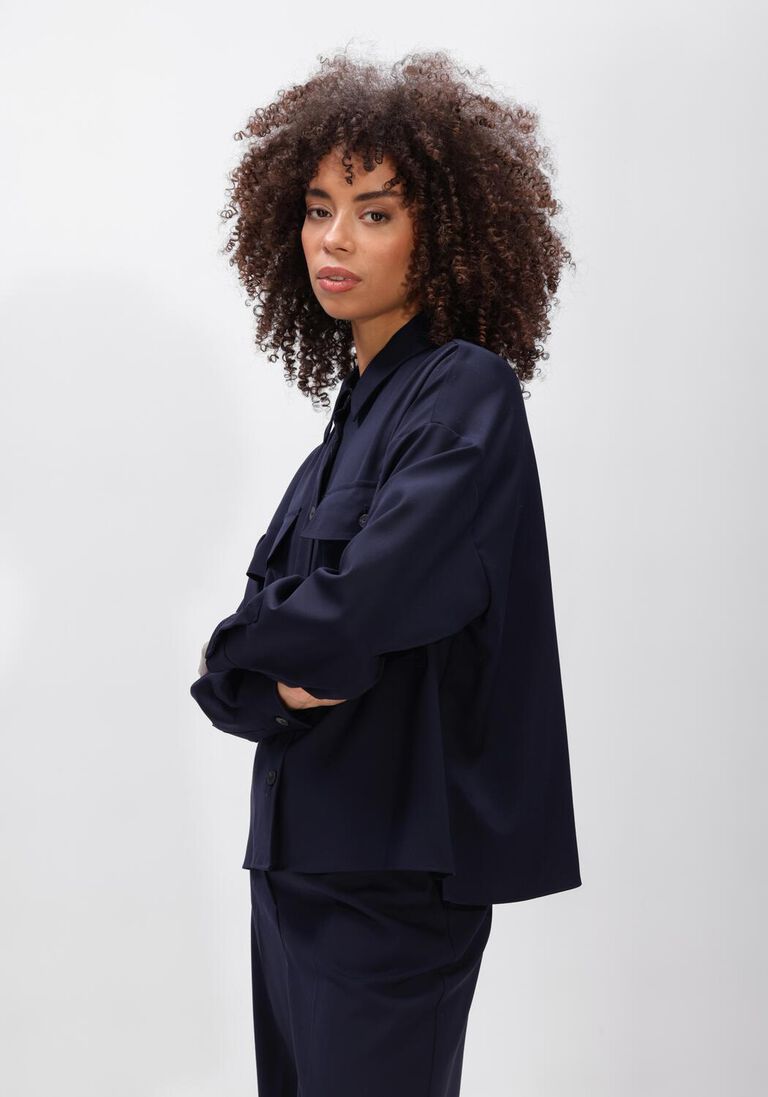 donkerblauwe max mara blouses mulino