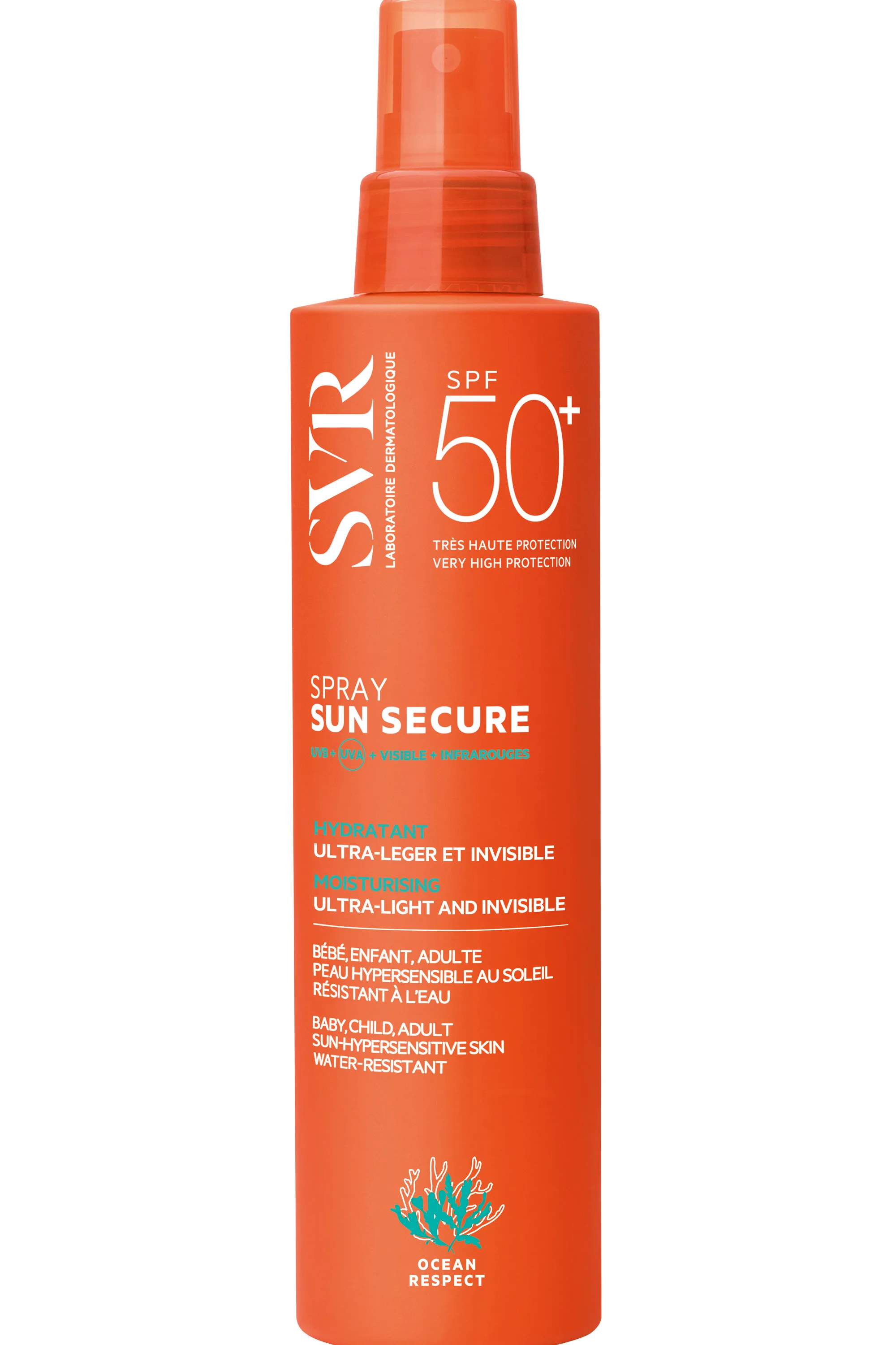 SVR Spray solaire ultra-léger et invisible SPF50+ Sun Secure-200 ml